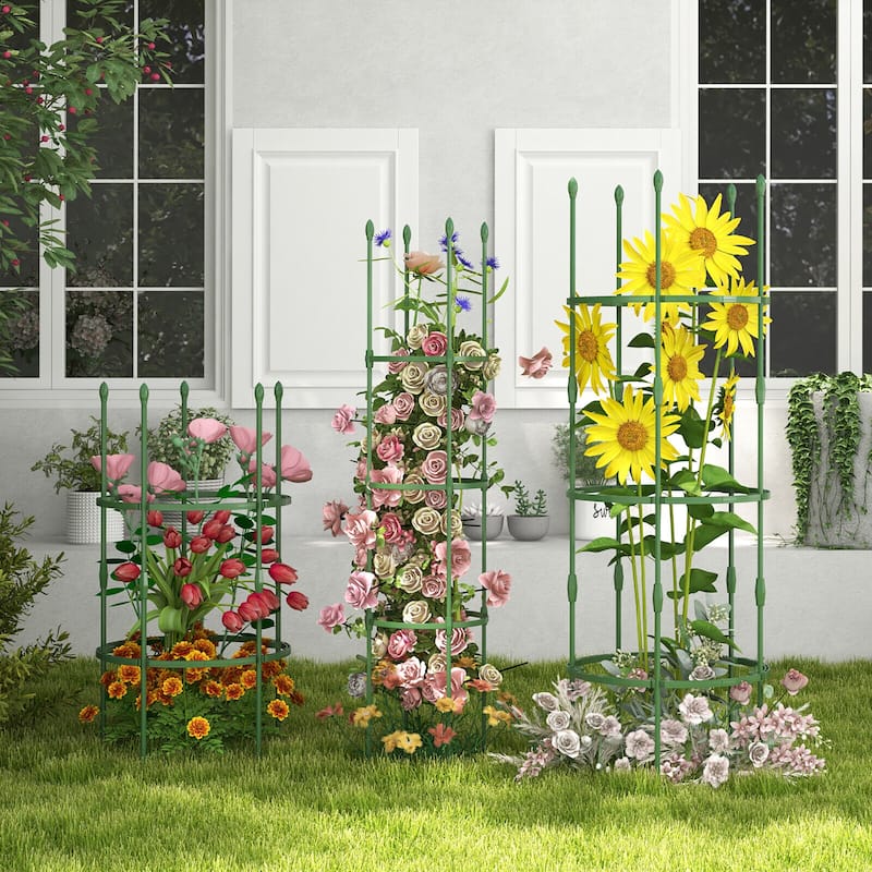 Gymax 3-Pack Garden Tomato Trellis 60'' Plant Support Cage w/