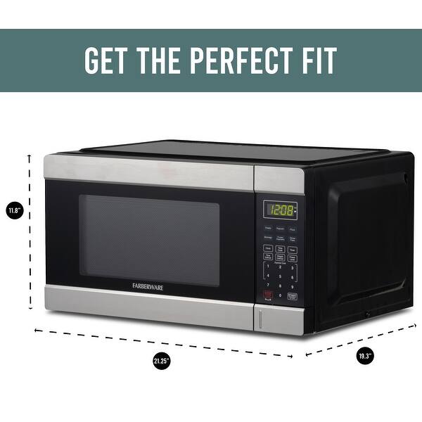 Farberware 1.3 Microwave Oven w LED Light/SENSOR 1100 Watts Stainless