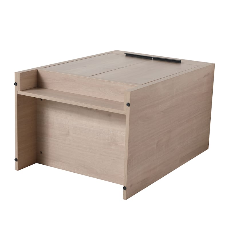 BNK 24/30/36 inch Freestanding Single Sink Bathroom Vanity with Soft Close Door and 1 adjustable shelf - 24"W x 18.3"D x 35"H - Plain Light Oak-BK