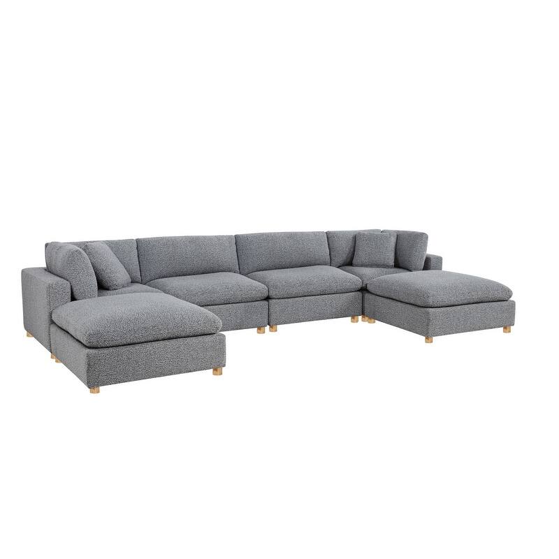 Best Quality Furniture 4-Piece Sectional Boucle Fabric