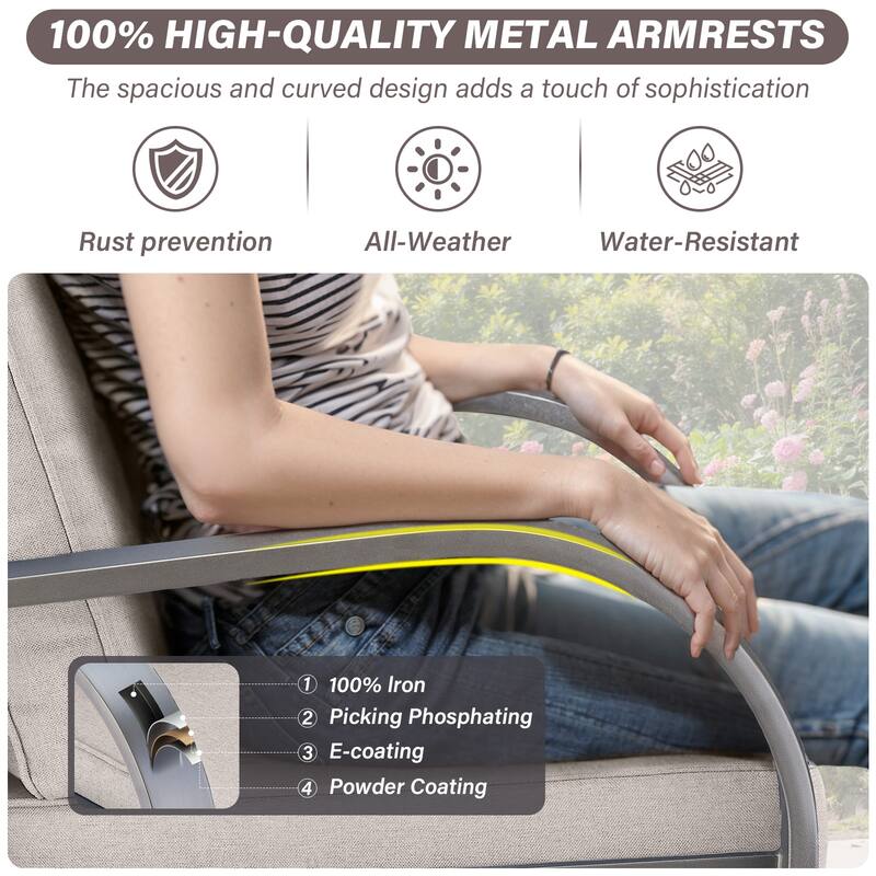 Gymojoy Industrial Style Premium Outdoor 3-Seat Rattan Sofa