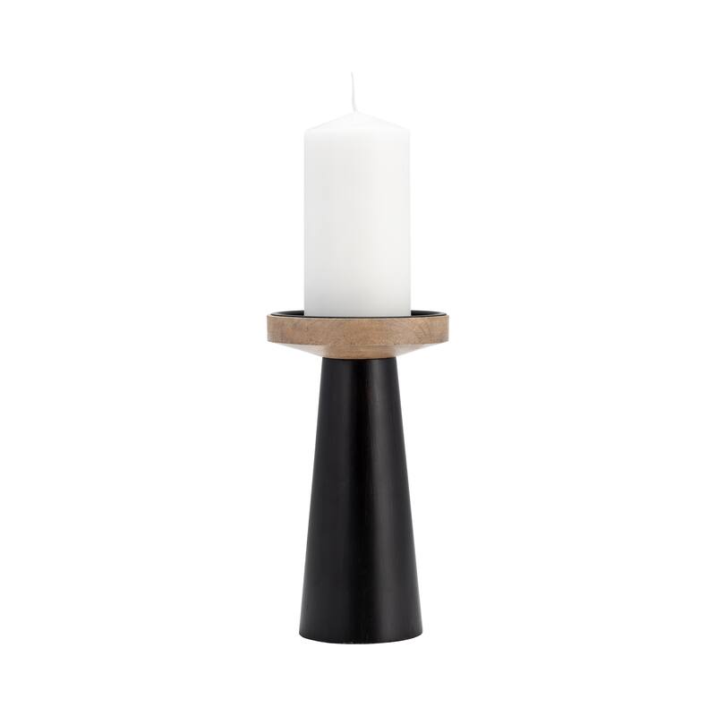 Sagebrook Home Wooden Flat Candle Holder Stand