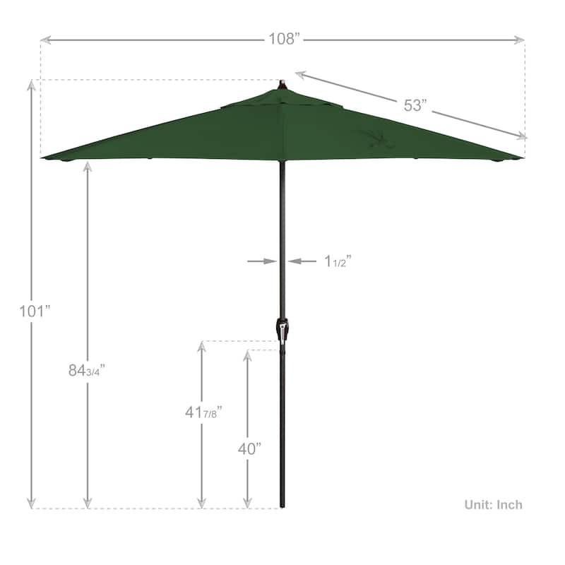 North Bend 9-foot Crank Open Auto-tilt Bronze Finish Patio Umbrella by Havenside Home (Base not included)