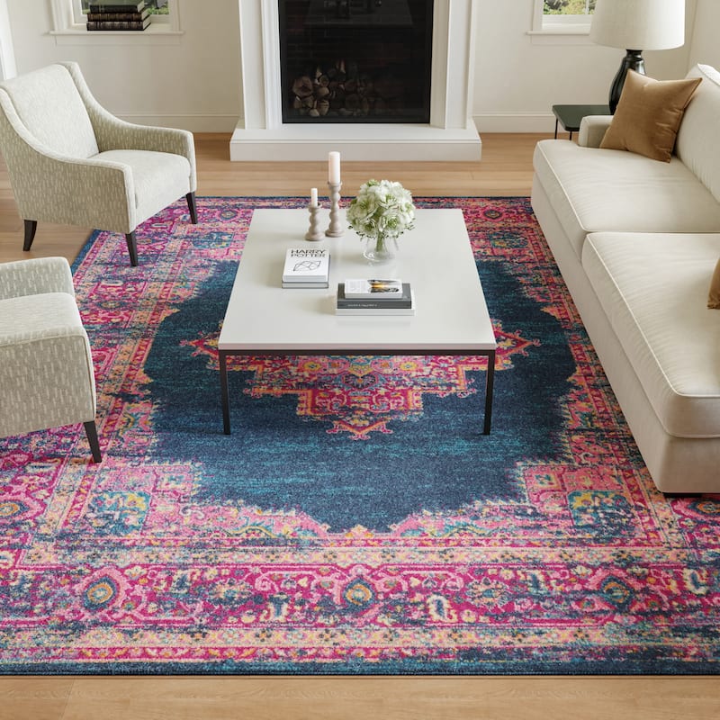 Porch & Den Dobbin Vintage Persian Medallion Farmhouse Area Rug