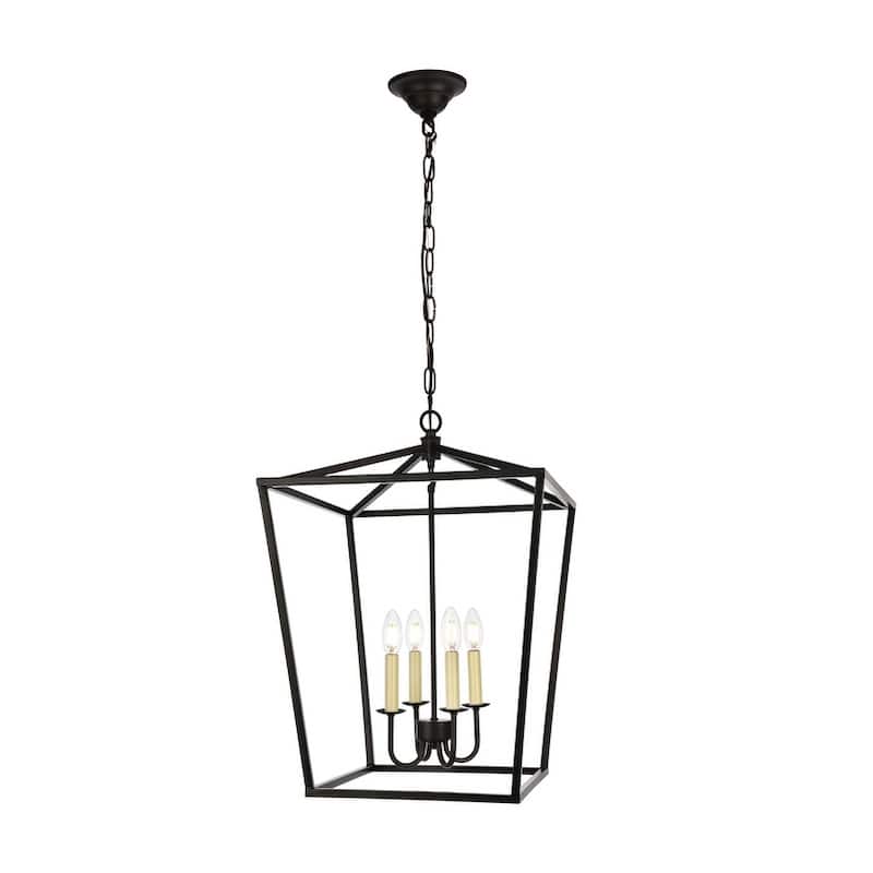 Elegant Lighting Pendant Light D17 H24.25 Lt:4 Black Finish - 17"Dx17"Wx24.25"H - Black - 17"Dx17"Wx24.25"H