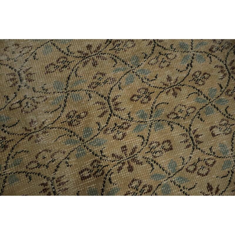 Hand Knotted Oriental 100% Wool Carpet Transitional Floral Yellow & Gold Anatolian Area Rug - 7' 6'' X 4' 10''