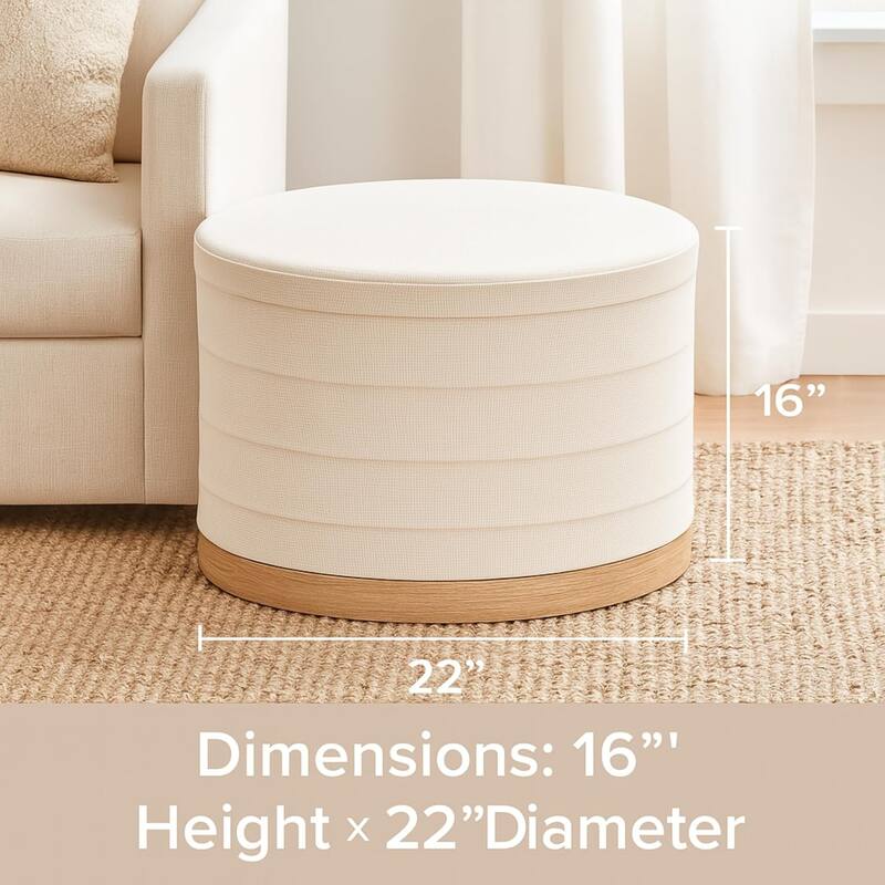 Modern Linen Storage Ottoman with Hidden Storage and Tray Top