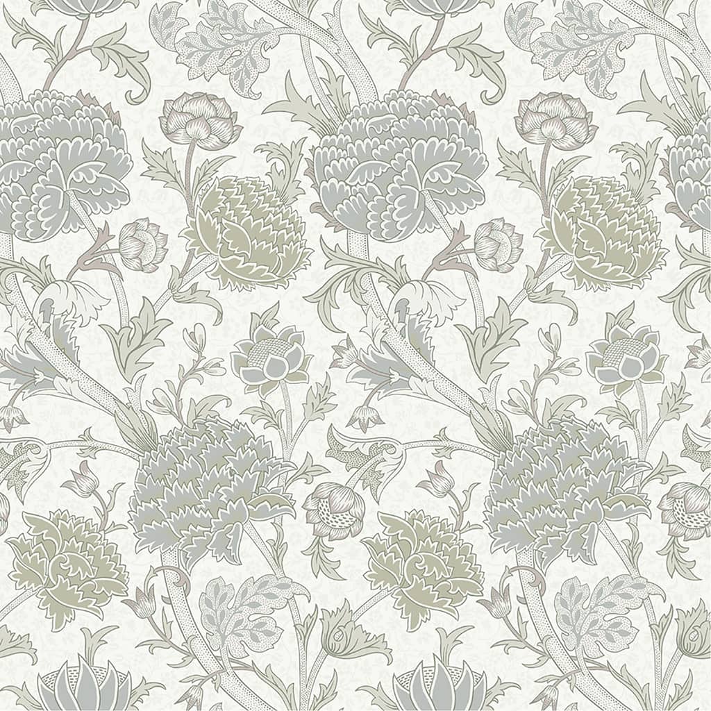 A-Street Prints Cray Light Green Floral Trail Wallpaper