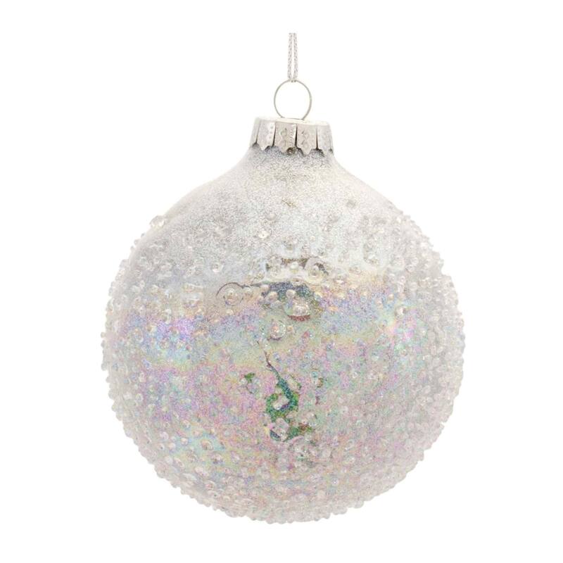 Pearl Glittered Christmas Ball Ornaments 3" 80mm Multi-Color 12ct