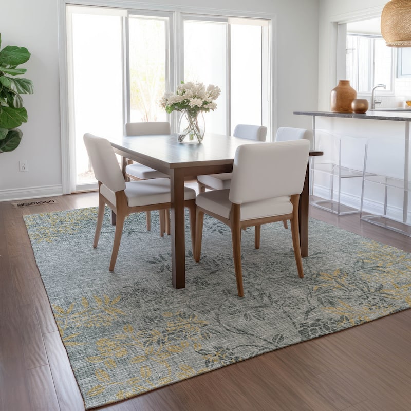 Machine Washable Indoor/ Outdoor Chantille Modern Garden Rug