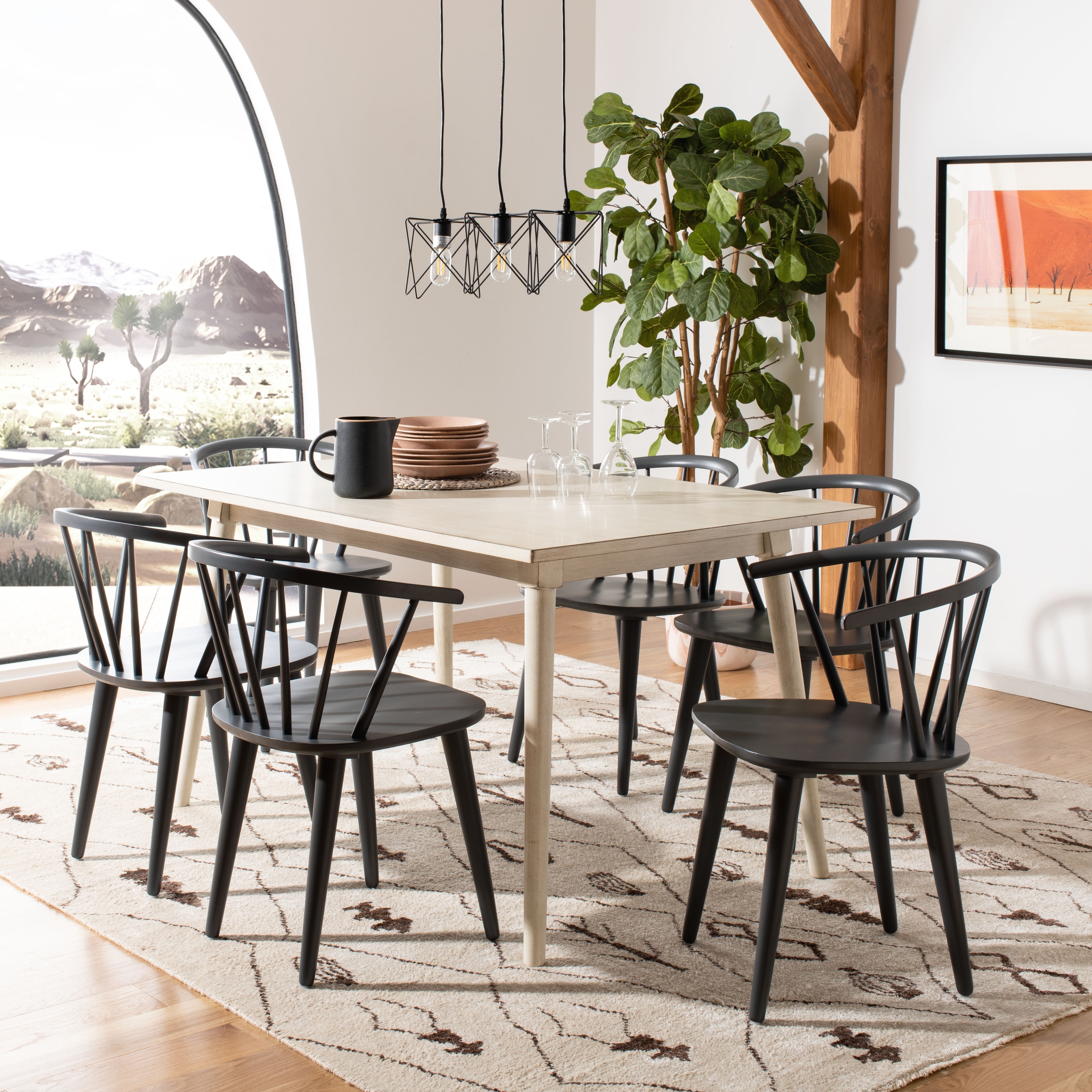 Safavieh country classic dining blanchard black outlet dining chairs