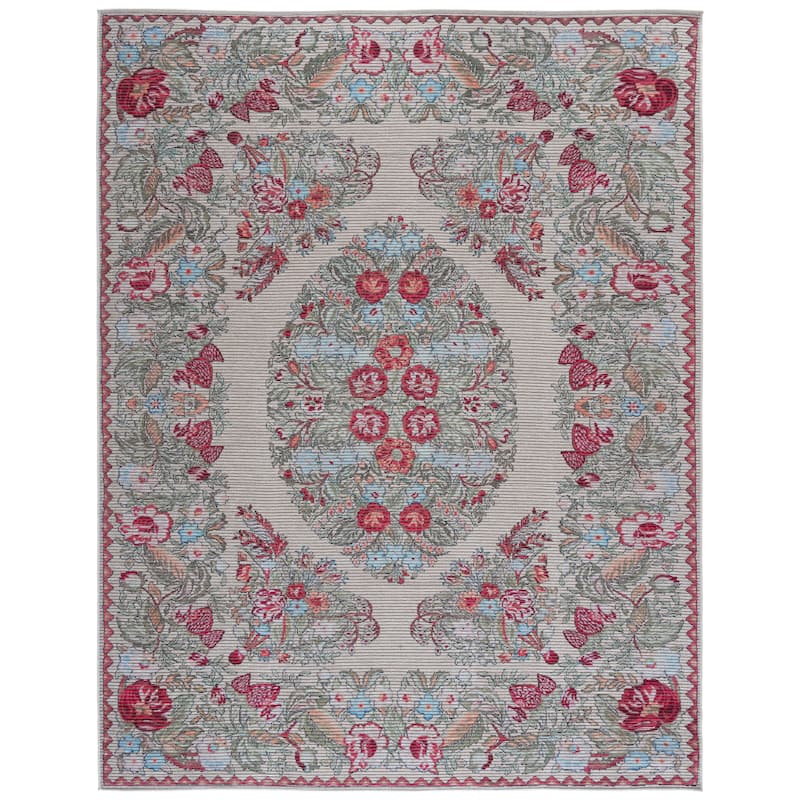 SAFAVIEH Besarabian Machine Washable Sistina French Country Rug - 9' x 12' - Beige/Sage