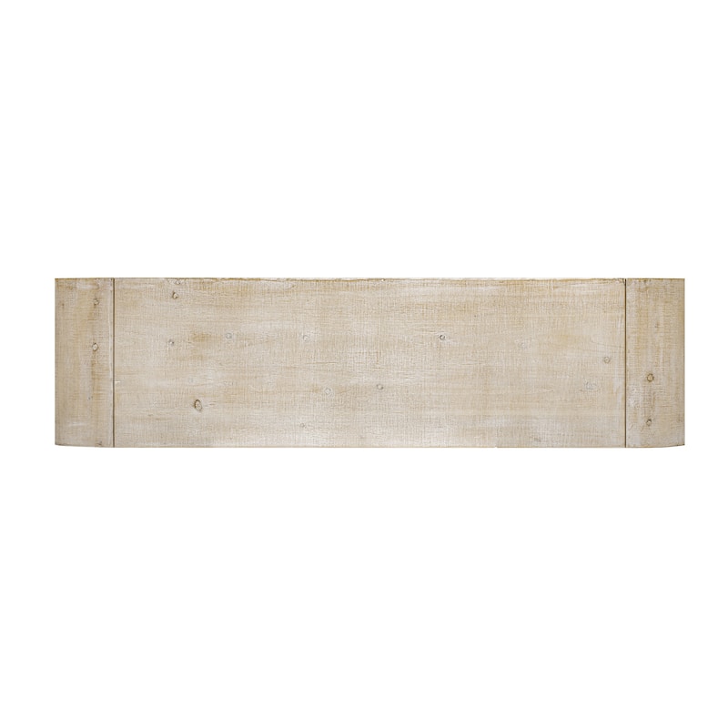 Roomfitters Modern Sideboard with Woven Wood Panels, 4-Door Storage Cabinet with Open Shelf, Entryway Buffet Table