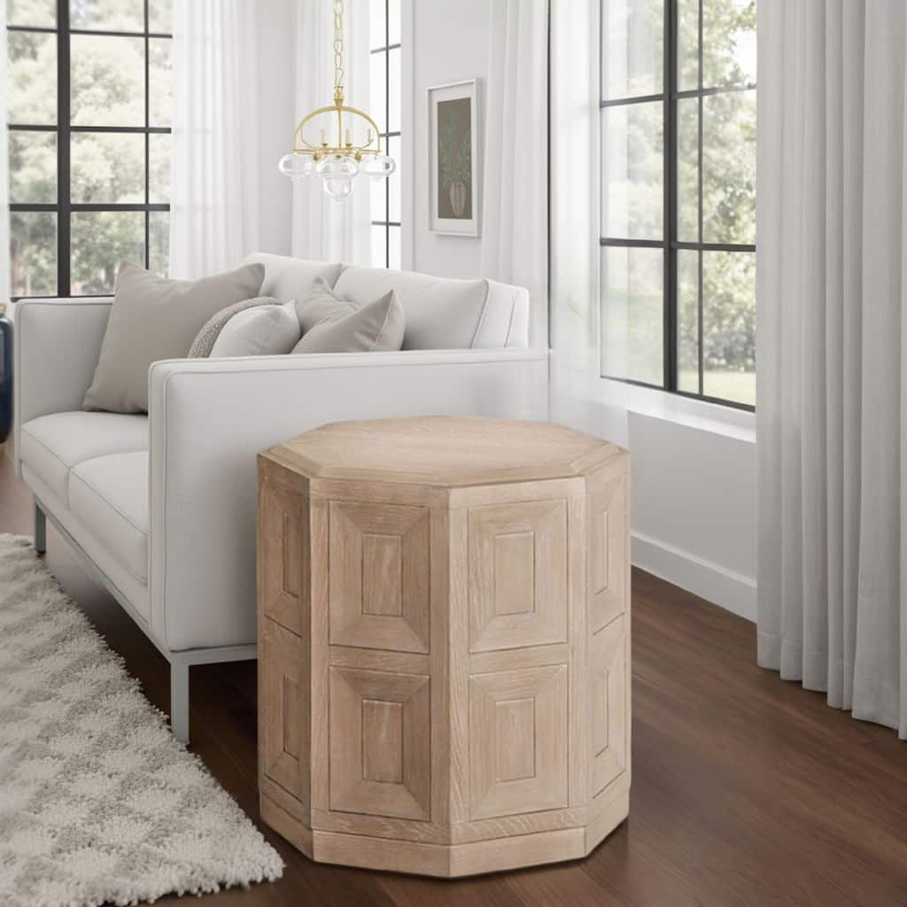 Kizie Accent Side End Table, Tawny Brown Wood, Rectangular 20 Inch