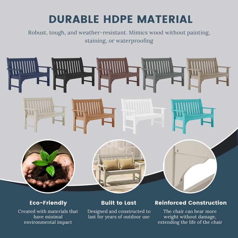 Laguna Poly 3-Piece Bench With Coffee Table