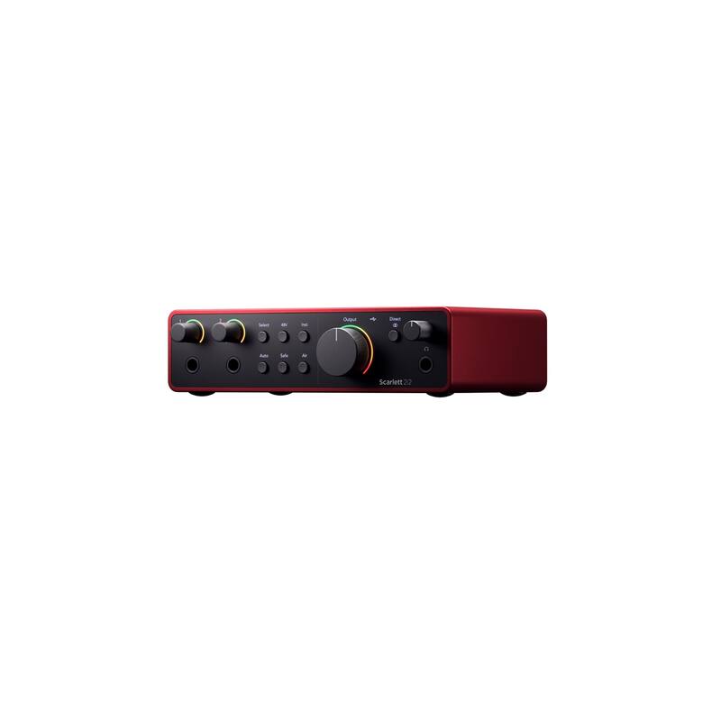 Focusrite Scarlett 2i2 4th-Gen USB-C bundle with mic, monitors, headphones & shield