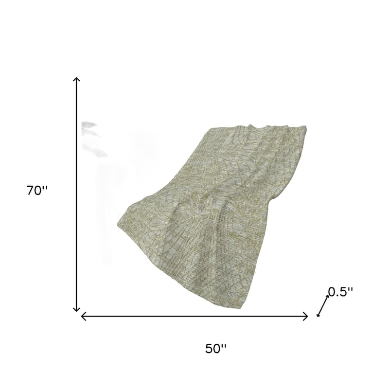 HomeRoots 50" X 70" Sage And Beige Abstract Polyester Woven Plush Throw Blanket