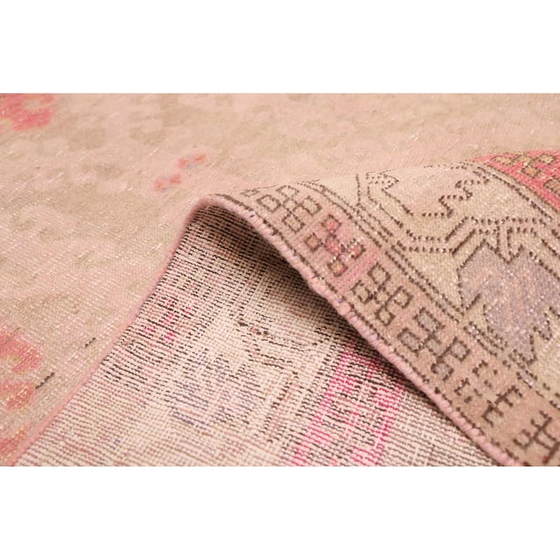 ECARPETGALLERY Hand-knotted Antalya Vintage Tan Wool Rug - 3'10 x 9'9