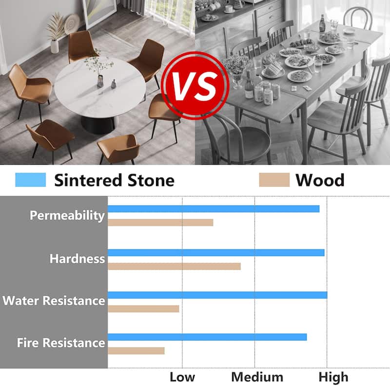 53.15"Modern artificial stone round black carbon steel base dining table-can accommodate 6 people