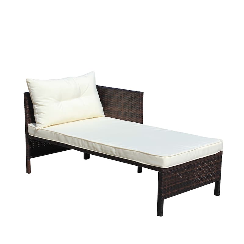 Brown 3-Piece Outdoor PE Rattan Wicker Sectional Sofa Set