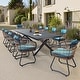 preview thumbnail 13 of 24, VredHom 11PC Outdoor Patio Aluminum X-Frame Dining Set Table with Rattan Chairs