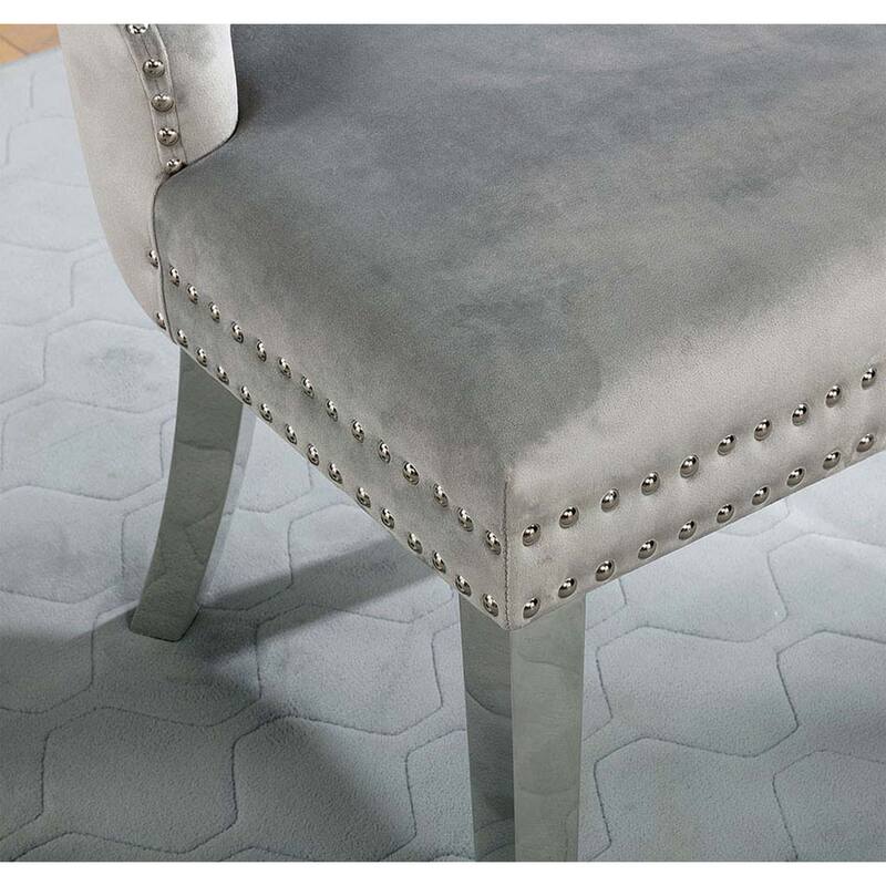 Contemporary Gray Flannelette 2pcs Side Chairs
