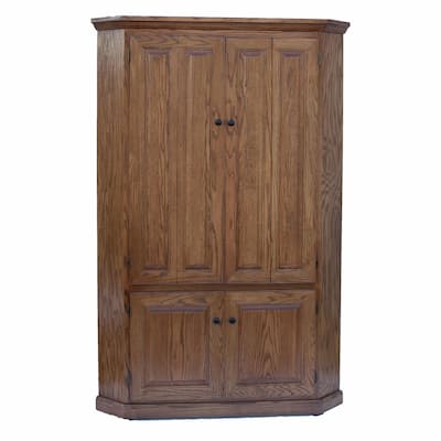 Talon Brands Oak Corner Computer Armoire Workstation