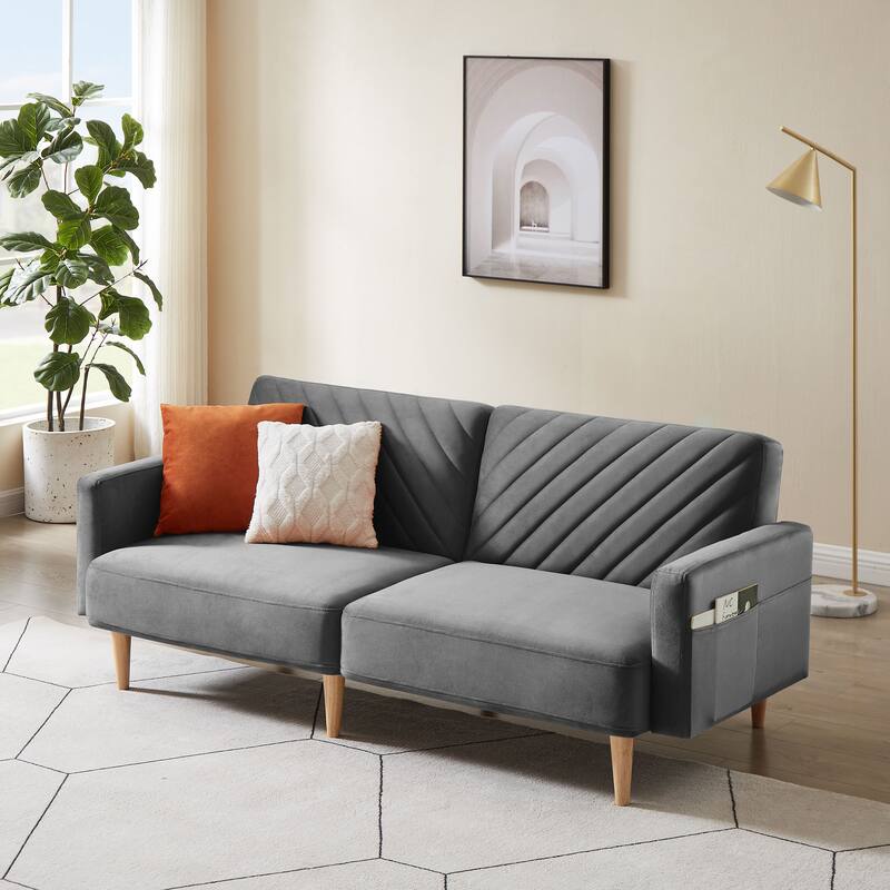 VANOMi Modern Convertible Sofa Bed - Grey