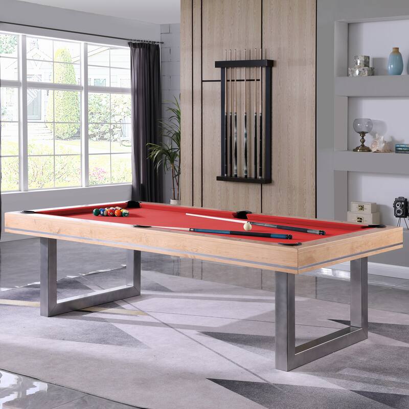 Harmony Maple 7ft Billiard Slate Pool Table - Orange/Red