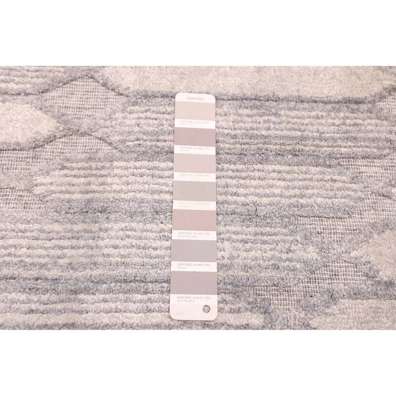 ECARPETGALLERY Hand Loomed Elysian Grey Silk Rug - 6'7 x 9'8