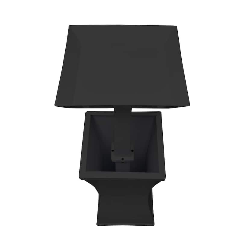 Modern Square Cast Aluminum Metal 40-in Bird Bath and Planter Vase Combo