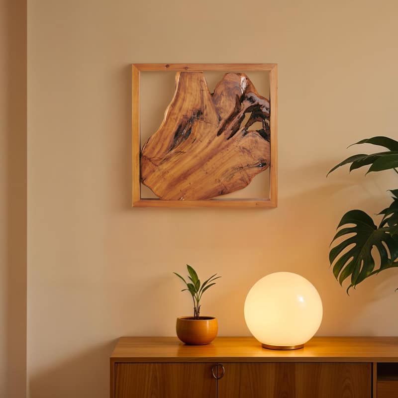 Greenage Rustic Cedar Live-Edge Carved Wall Art