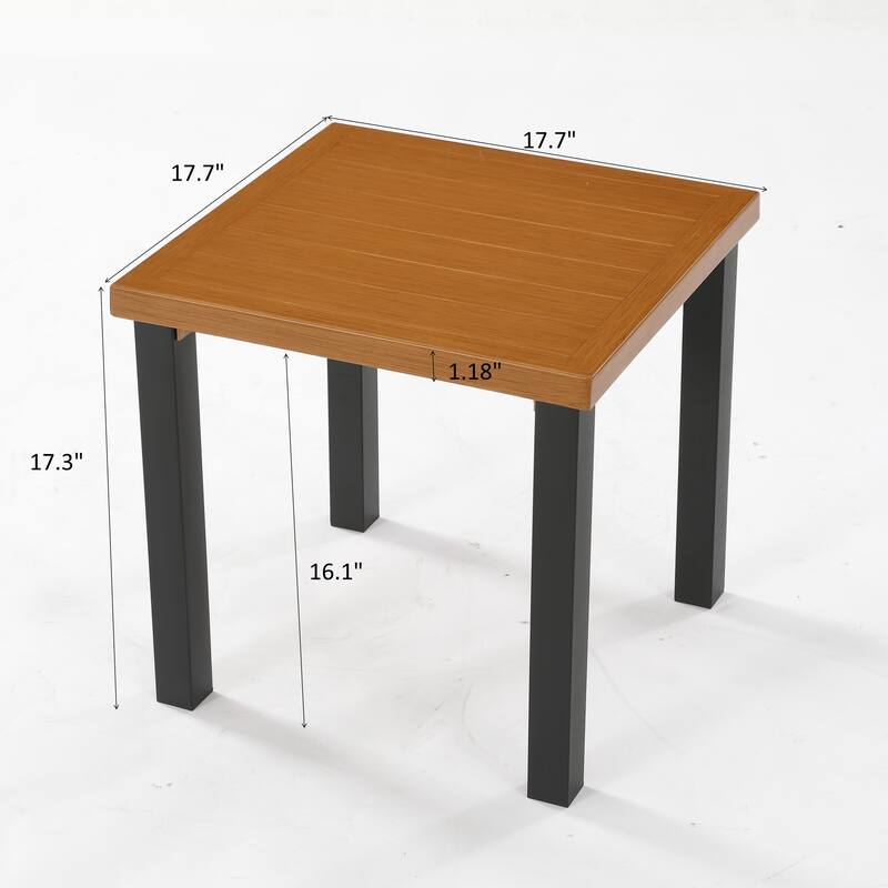 Square Outdoor Side Table - 17.3'' H X 17.7'' D X 17.7'' W