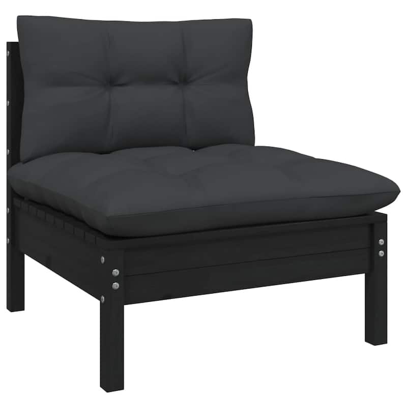 vidaXL Solid Pinewood Patio Lounge Set 10 Piece with Cushions Multi Colors