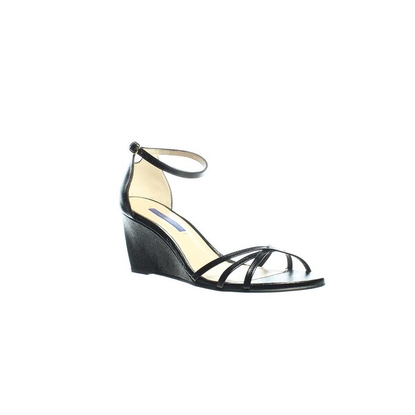 black ankle strap heels size 5