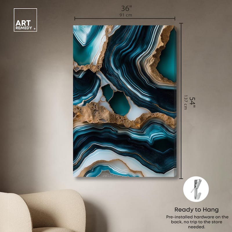 Teal Tectonic II Canvas by Art Remedy, Gallery Wrapped