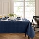 preview thumbnail 5 of 33, Continental Solid Texture Water and Stain Resistant Tablecloth 52x70 - Navy
