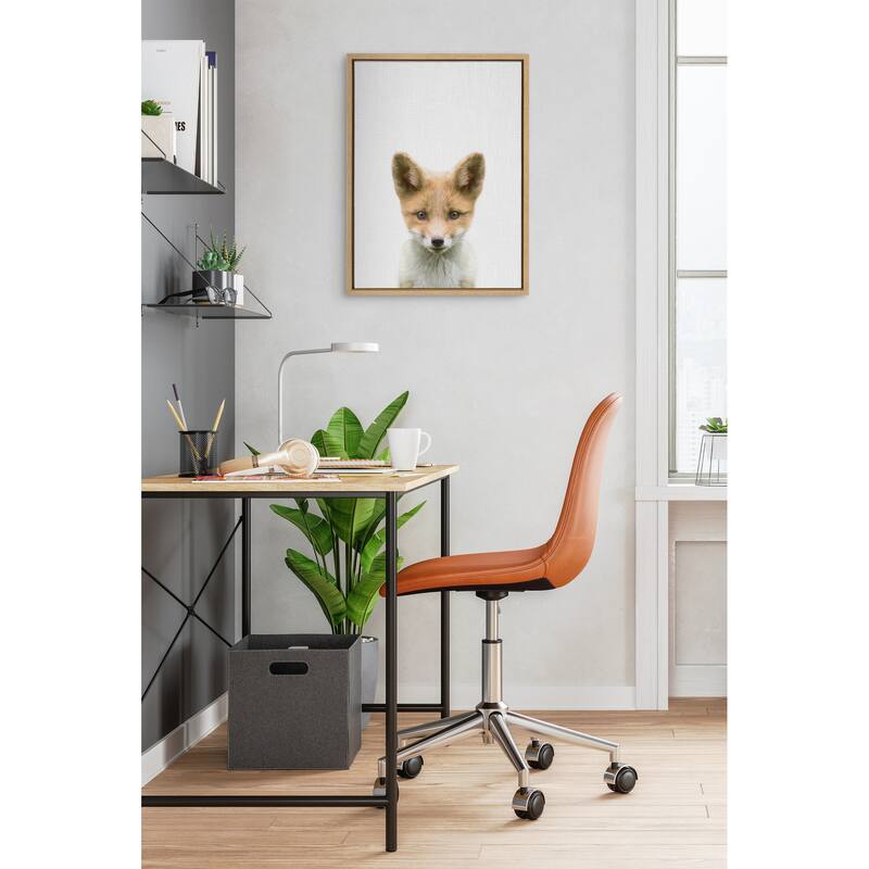 Kate and Laurel Sylvie Baby Animal Color Framed Canvas by Simon Te
