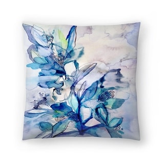 Aqua Floral - Decorative Throw Pillow