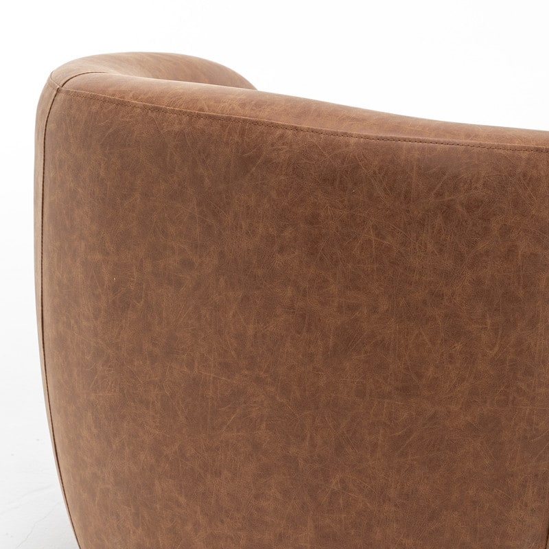 SEYNAR Modern Glam PU Leather 360 Degree Swivel Accent Armchair Set of 2