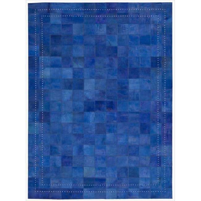 Nourison Vivid Textured Over-dyed Hair on Hide Modern Patchwork Area Rug