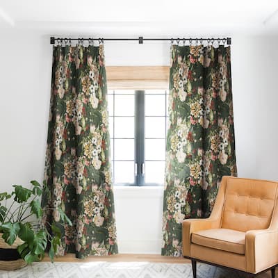 Blackout Dark Wild Floral 03 Made-to-Order Curtain Panel (One Panel)