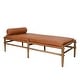 preview thumbnail 5 of 4, Mango Wood Daybed with Leather Bolster Pillow and Cushion