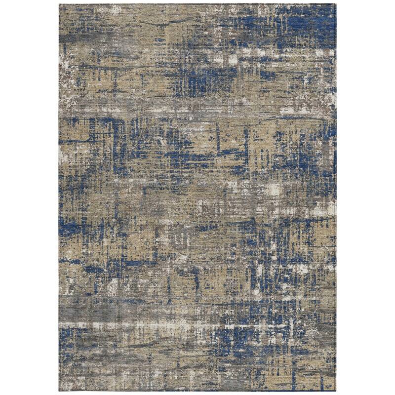 HomeRoots Geometric Transitional Rectangle Outdoor Rug