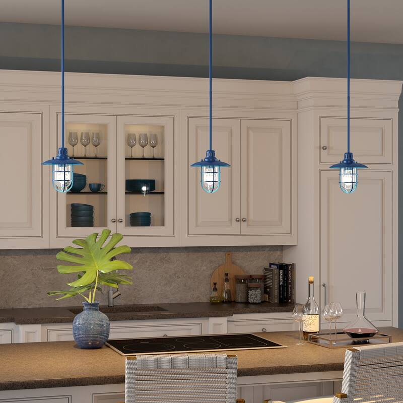 Bay 8.25" Wide Lantern Pendant with Glass/Metal Shade