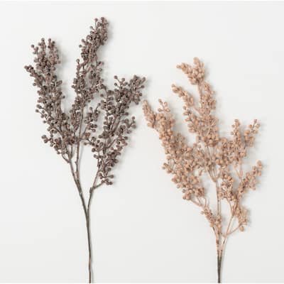 Sullivans Artificial Dried Blush Berry Stem Set of 2, 25"H Brown - 4.5"L x 1.5"W x 25"H
