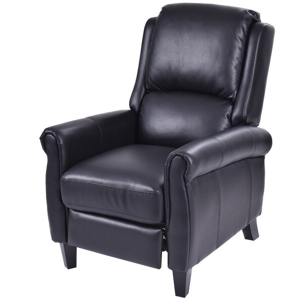 Shop Costway Leather Recliner Accent Chair Push Back Living Room Home
