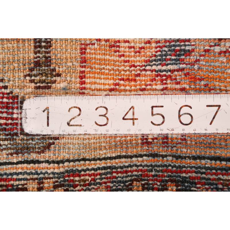 Hand Knotted Oriental 100% Wool Carpet Traditional Geometric Red Bakhtiari Area Rug - 9' 6'' X 5' 0''