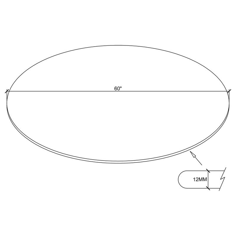 Round Casual Clear Tempered Glass Finish Top - Clear Glass