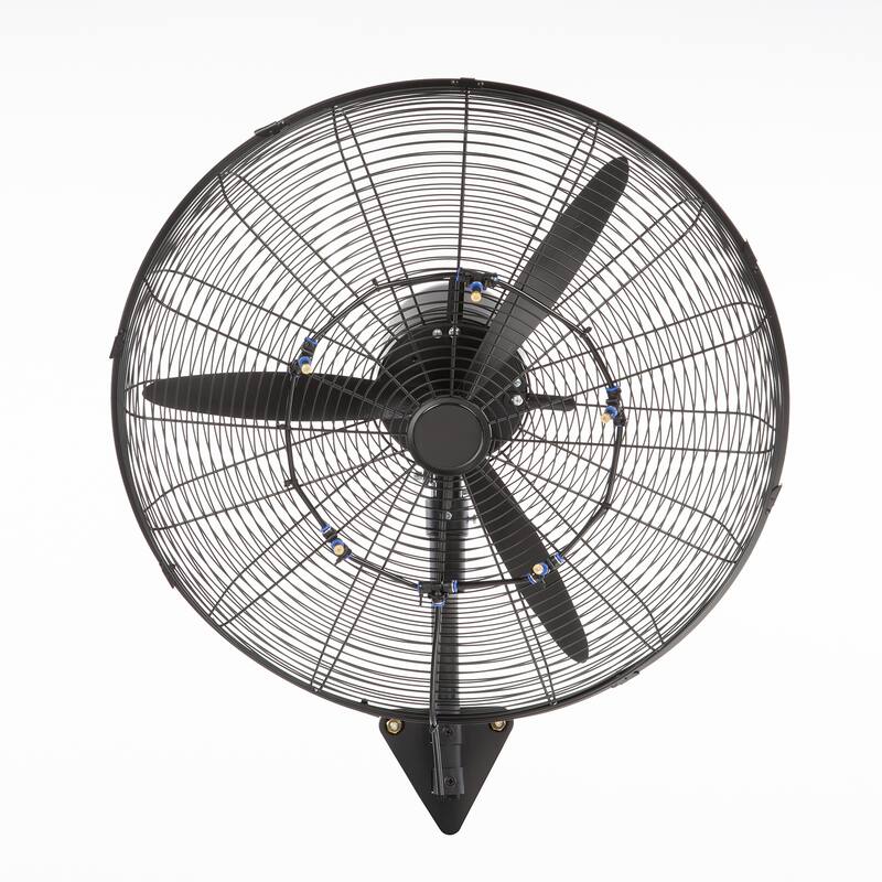 Wall-Mount Misting Fan, 24 Inch, 3-speed High Velocity Max, 7000 CFM, Waterproof Oscillating Industrial Wall Fan